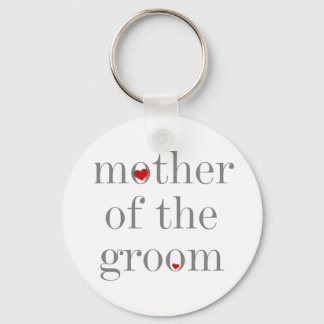 Gray Text Mother of Groom Keychain