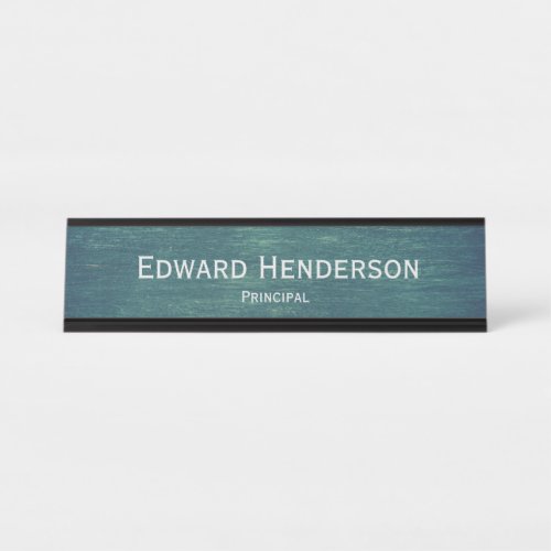 Gray Text on Chalkboard Desk Name Plate