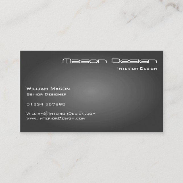 Gray Text Only Modern Minimalistic Business Card (Front)