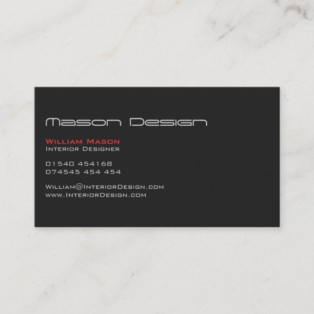 Gray Text Only Modern Minimalistic Business Card (Front)