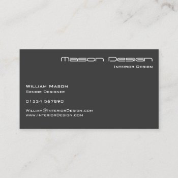 Gray Text Only Modern Minimalistic Business Card by ImageAustralia at Zazzle