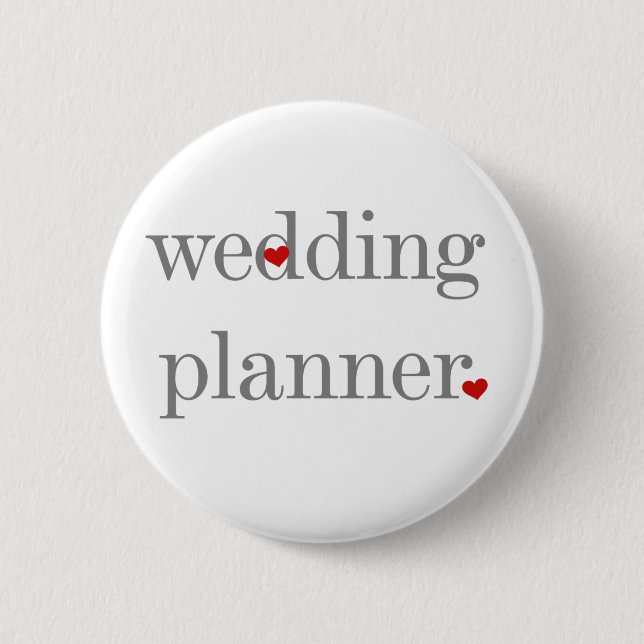 Gray Text Wedding Planner Button (Front)