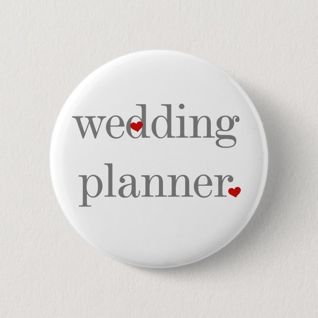 Gray Text Wedding Planner Pinback Button (Front)