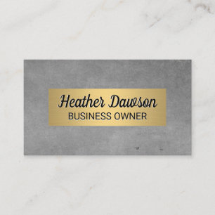 Gray Texture and Metallic Gold Lux Business Card