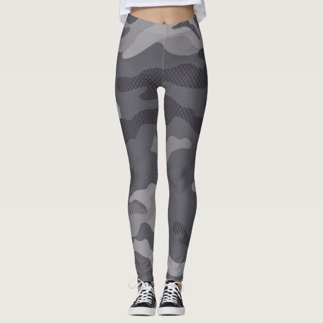 Gray Texture Camouflage. Camo your Leggings (Front)