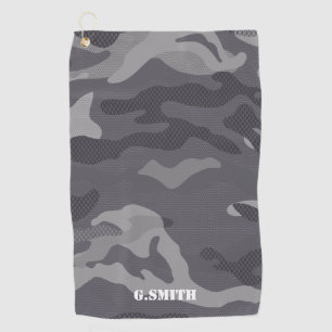 Gray Texture Camouflage Pattern Camo your Golf Towel