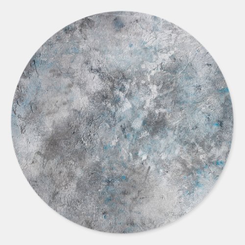 Gray textured concrete wall background classic round sticker