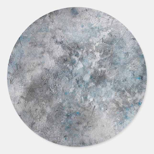 Gray textured concrete wall background classic round sticker (Front)