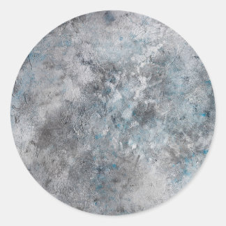 Gray textured concrete wall background classic round sticker