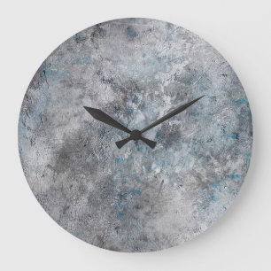 Gray textured concrete wall background large clock