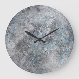 Gray textured concrete wall background large clock