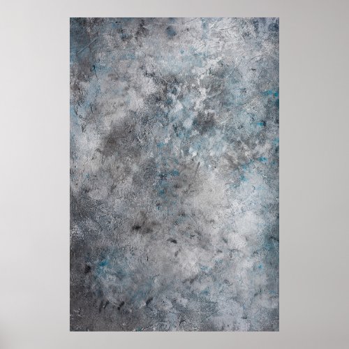 Gray textured concrete wall background poster