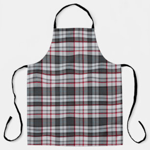 Gray textured tartan plaid  apron