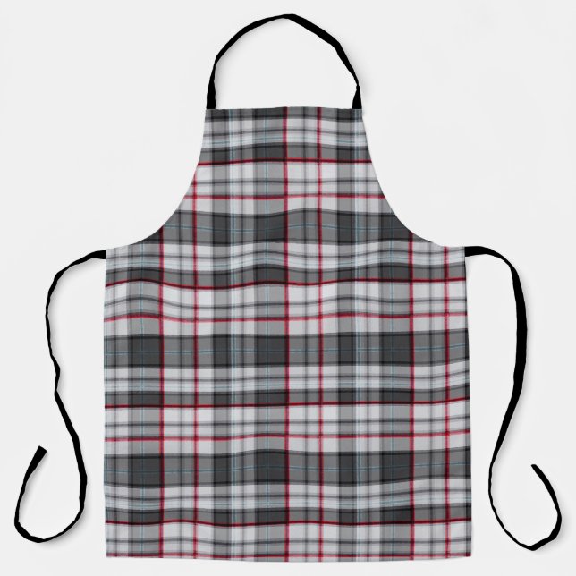 Gray textured tartan plaid  apron (Front)