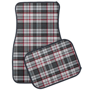 Gray textured tartan plaid car floor mat