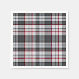Gray textured tartan plaid napkins