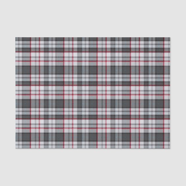 Gray textured tartan plaid  tissue paper (Front)