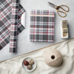 Gray textured tartan plaid wrapping paper