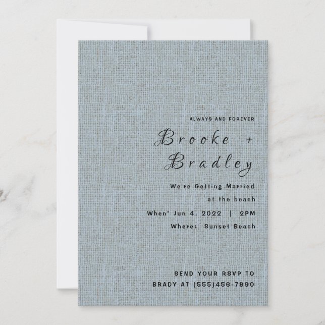 Gray Textured Wedding Invitation (Front)