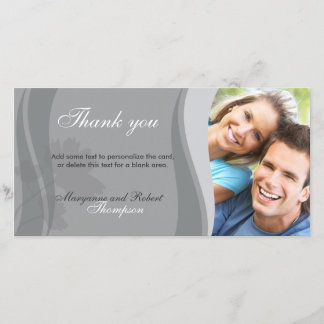 Gray Thank You Photocard Card