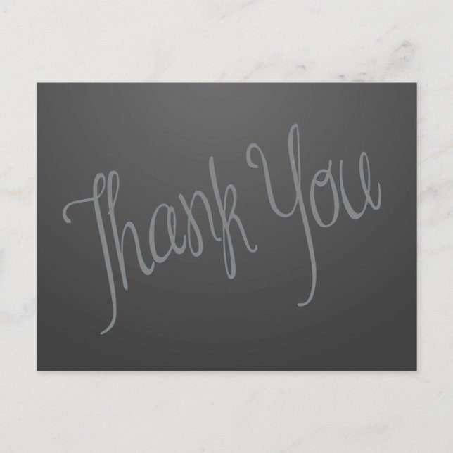Gray Thank You Post Card (Front)