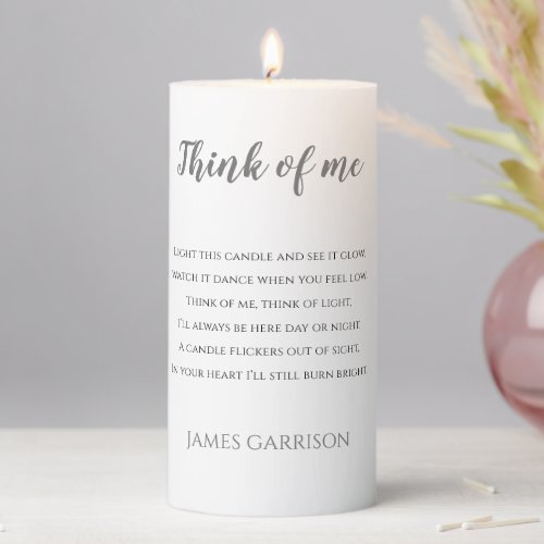 Gray Think Of Me Light This Candle Poem Memorial