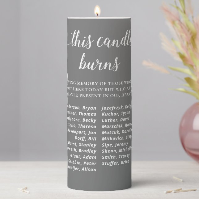 Gray This Candle Burns School Reunion Memorial (In Situ)