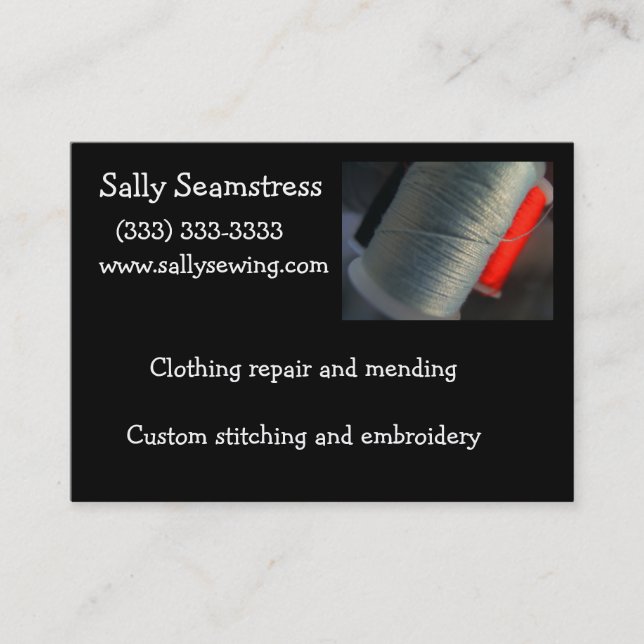 Gray thread business card (Front)