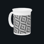 Gray Three-Tone Diamond Pattern Beverage Pitcher<br><div class="desc">Enhance your teatime with this Gray Three-Tone Diamond Pattern Beverage Pitcher. It features a geometric diamond pattern in three shades of gray. Give your teatime an extra pop of style.</div>