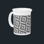 Gray Three-Tone Diamond Pattern Beverage Pitcher<br><div class="desc">Enhance your teatime with this Gray Three-Tone Diamond Pattern Beverage Pitcher. It features a geometric diamond pattern in three shades of gray. Give your teatime an extra pop of style.</div>