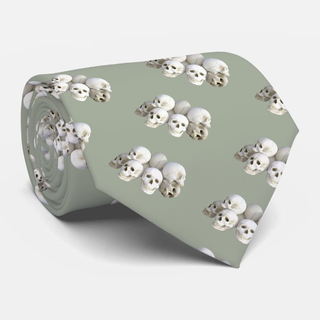 Gray Tie/Skulls Tie (Rolled)