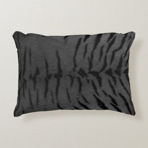 Gray Tiger Skin Print Accent Pillow