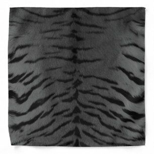 Gray Tiger Skin Print Bandana