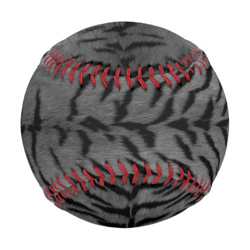 Gray Tiger Skin Print Baseball