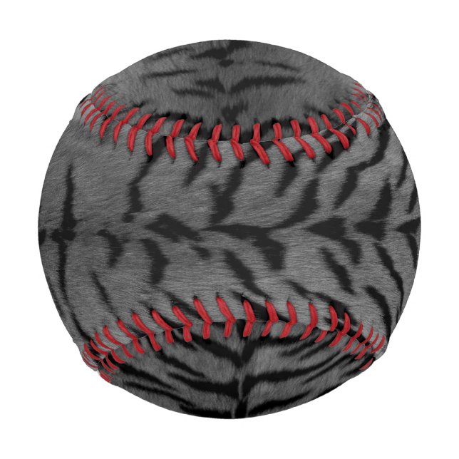 Gray Tiger Skin Print Baseball (Front)
