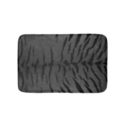 Gray Tiger Skin Print Bath Mat