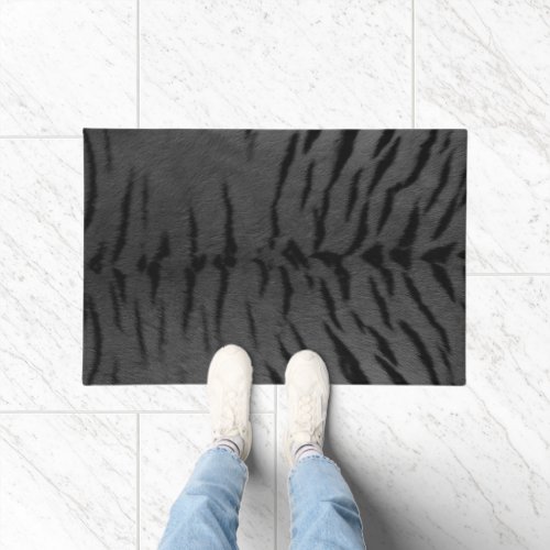 Gray Tiger Skin Print Doormat