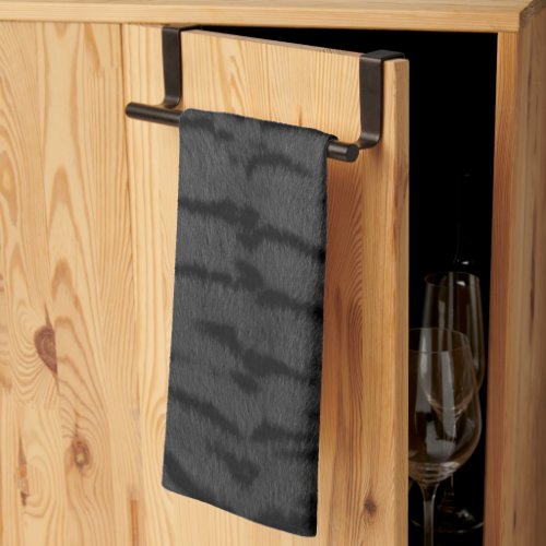 Gray Tiger Skin Print Kitchen Towel