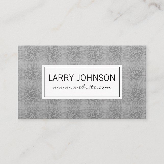 Gray Tile Pattern Business Card (Front)