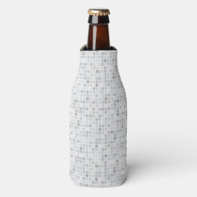 Gray Tiles Pattern Bottle Cooler (Bottle Front)