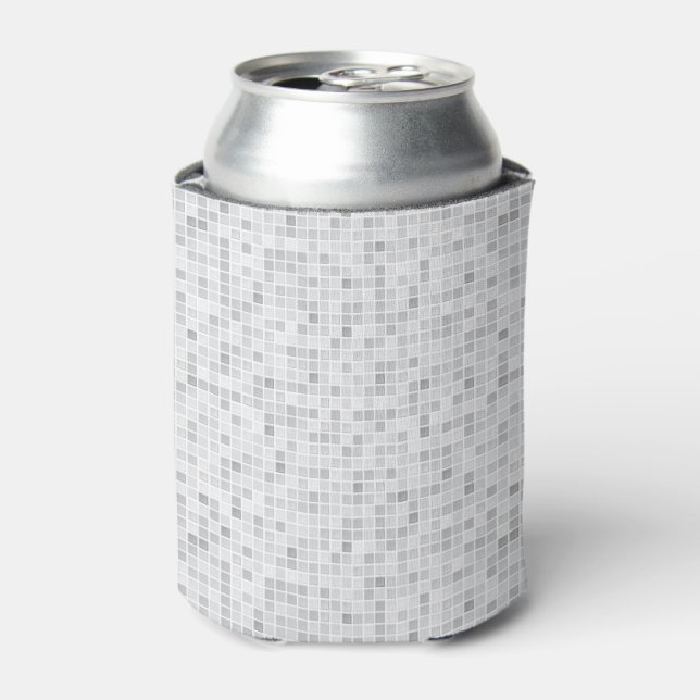 Gray Tiles Pattern Can Cooler (Can Front)