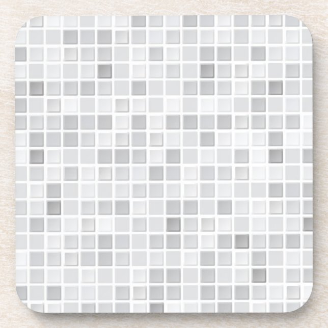 Gray Tiles Pattern Coaster (Front)