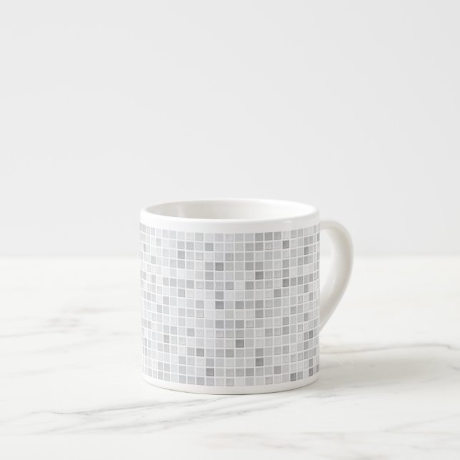 Gray Tiles Pattern Espresso Cup (Front Right)