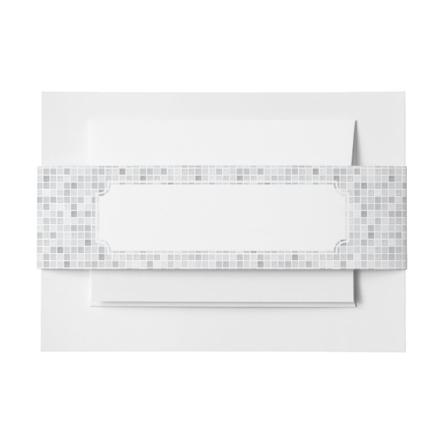 Gray Tiles Pattern Invitation Belly Band (Front Example)
