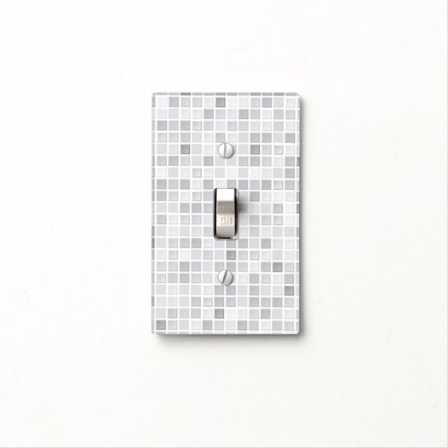 Gray Tiles Pattern Light Switch Cover (In Situ)