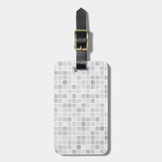 Gray Tiles Pattern Luggage Tag (Front Vertical)