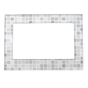 Gray Tiles Pattern Magnetic Picture Frame