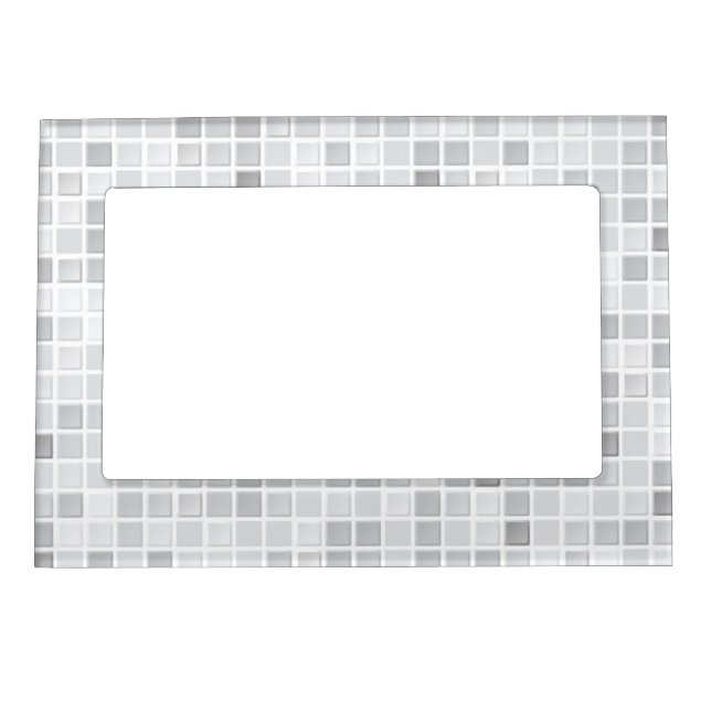 Gray Tiles Pattern Magnetic Picture Frame (Front)