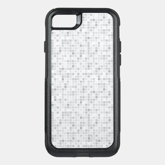 Gray Tiles Pattern Otterbox iPhone Case (Back)