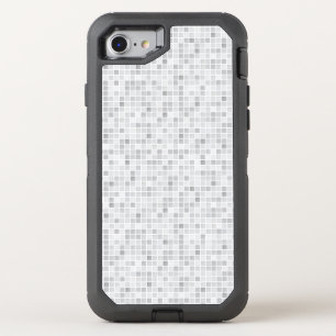 Gray Tiles Pattern OtterBox Defender iPhone SE/8/7 Case